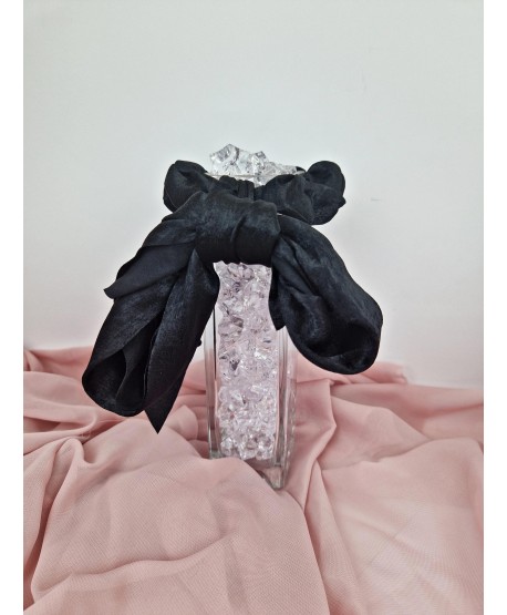 Gumka do włosów czarna z chustką