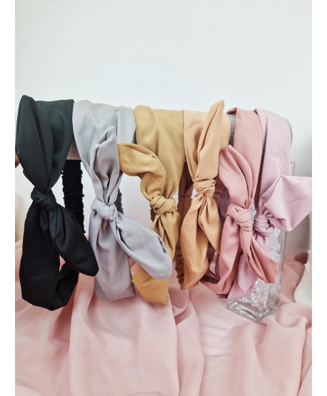 Opaski do włosów na gumce z kokardką