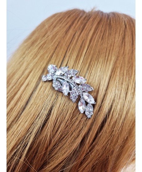 Grzebyk do włosów srebrny listek