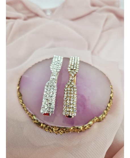 Spinka automatyczna kokardka złota srebrna