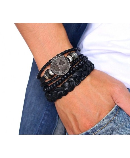 Zestaw bransoletek rzemieniowych z kartami