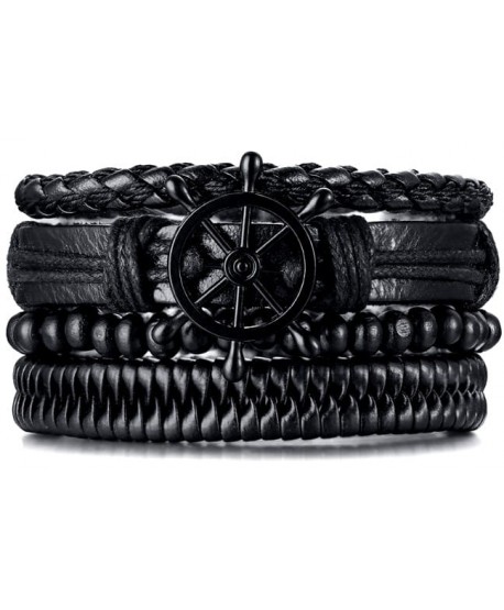 Zestaw bransoletek rzemieniowych ze sterem