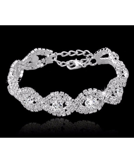 Bransoletka srebrna cyrkoniowa z łezkami