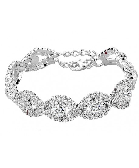 Bransoletka srebrna cyrkoniowa z łezkami