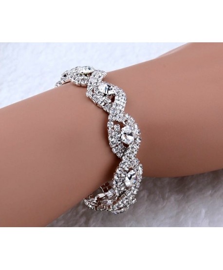 Bransoletka srebrna cyrkoniowa z łezkami