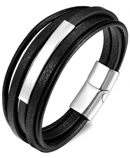Bransoletka skórzana męska z blaszką