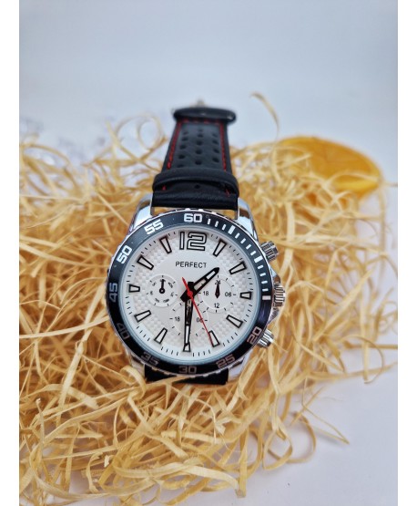Zegarek męski Perfect z dziurkowanym paskiem