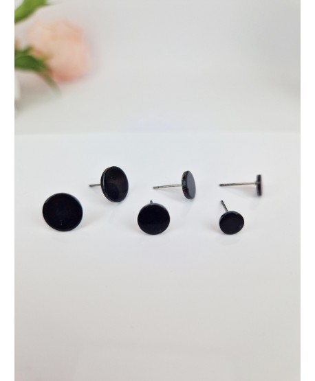 Kolczyki czarne pastylki