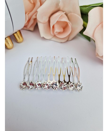 Grzebyk do włosów srebrny prosty