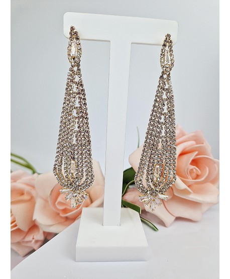 Kolczyki złote dżetowe z zakończeniem