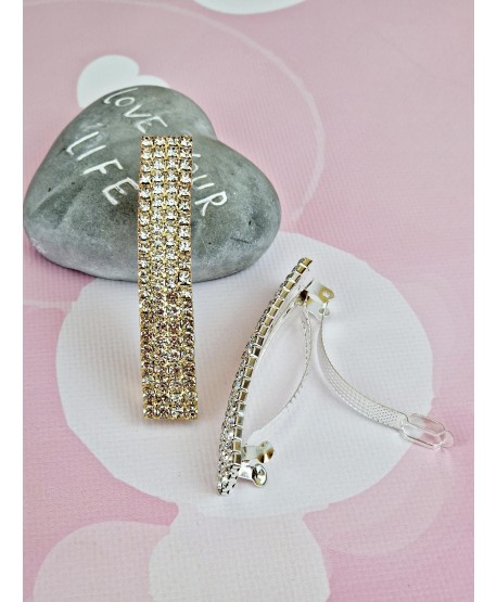 Spinka ozdobna do włosów z cyrkoniami czterorzędowa