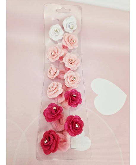 Gumeczki do włosów z różyczkami
