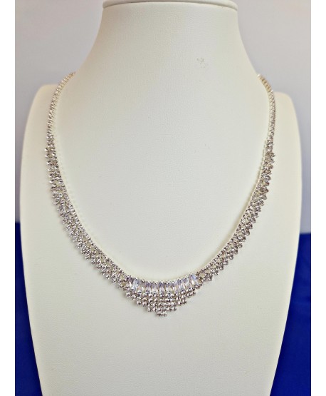 Komplet naszyjnik kolczyki srebrne, drobne dżety