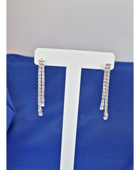 Komplet naszyjnik kolczyki srebrne, drobne dżety