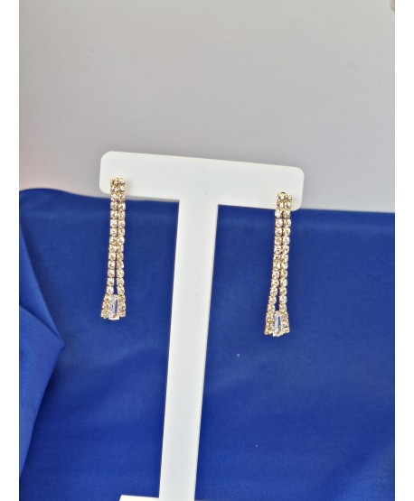 Komplet naszyjnik kolczyki złote, drobne dżety