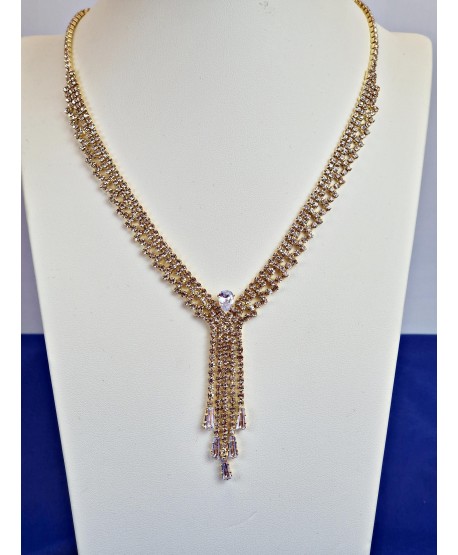 Komplet naszyjnik kolczyki złoty szpic