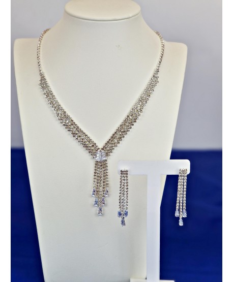 Komplet naszyjnik kolczyki srebrny szpic