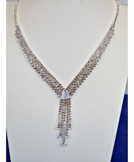 Komplet naszyjnik kolczyki srebrny szpic