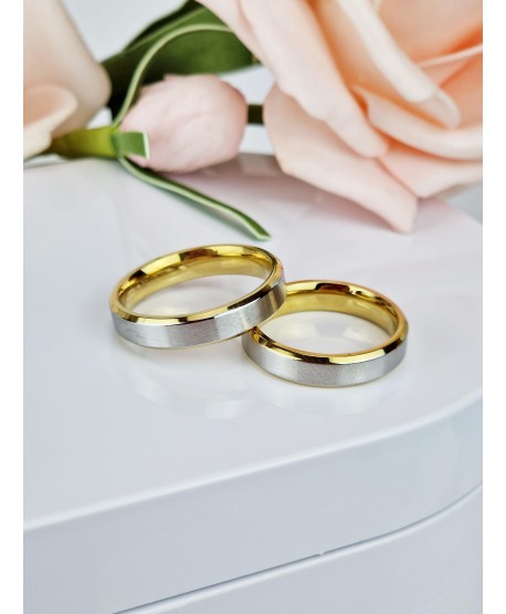 Pierścionek obrączka złoto srebrna stal