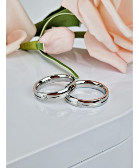 Pierścionek obrączka srebrna stal