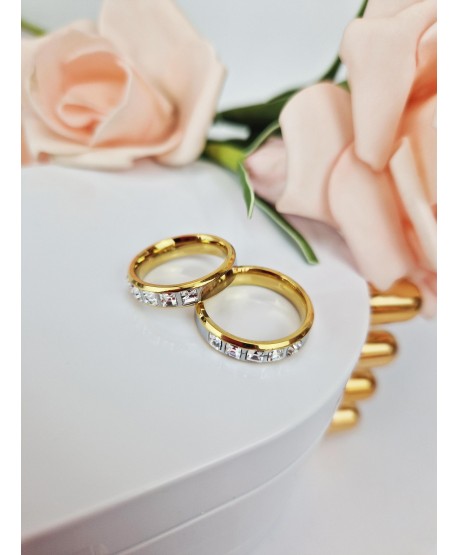 Pierścionek obrączka złoto srebrna stal