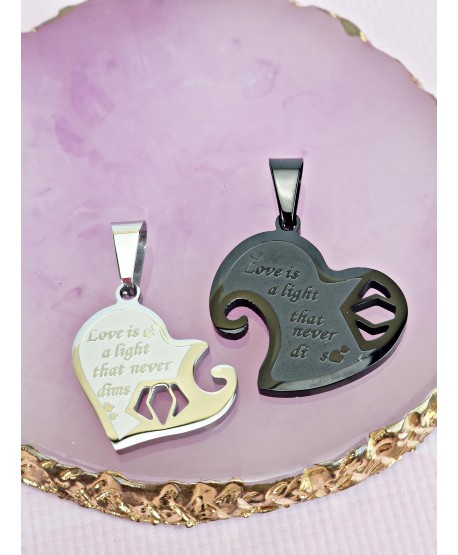 Zawieszka stal  dla zakochanych serduszka