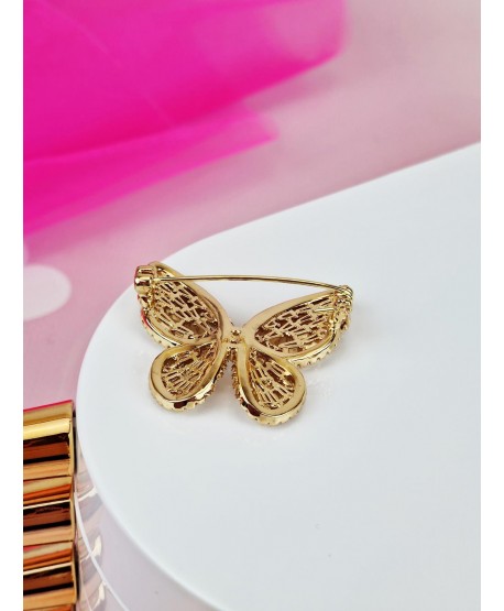 Broszka w złocie motyl
