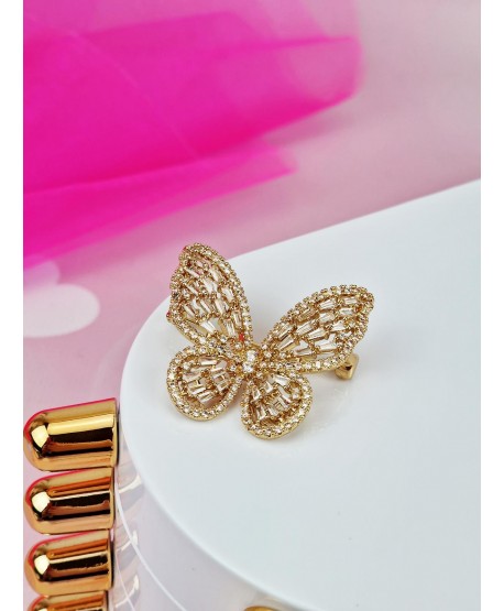 Broszka w złocie motyl