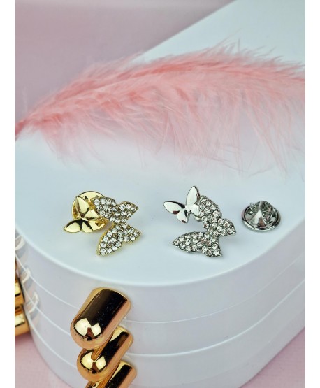 Broszka typu pin- motyl srebrny