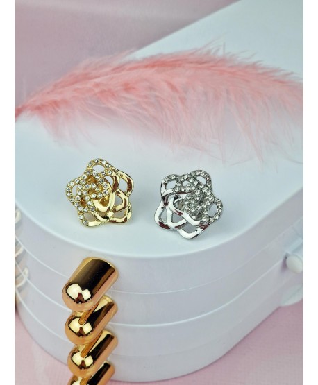 Broszka typu pin- róża złota lub srebrna