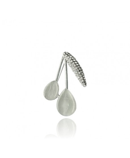 Broszka wisienka - złota lub srebrna