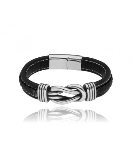 Bransoletka skórzana męska z węzłem