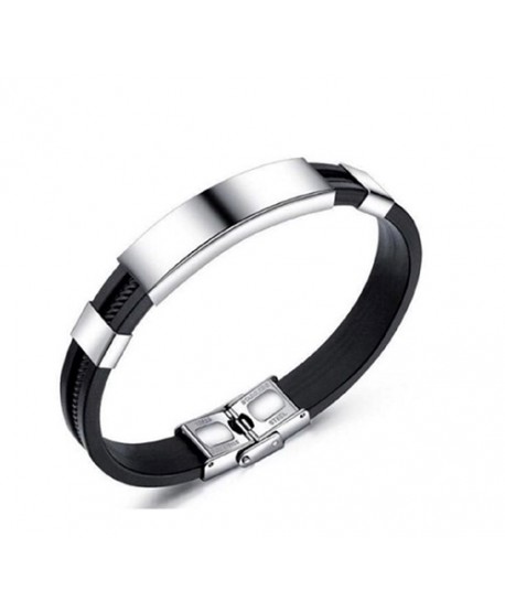 Bransoletka skórzana męska ze srebrną blaszką