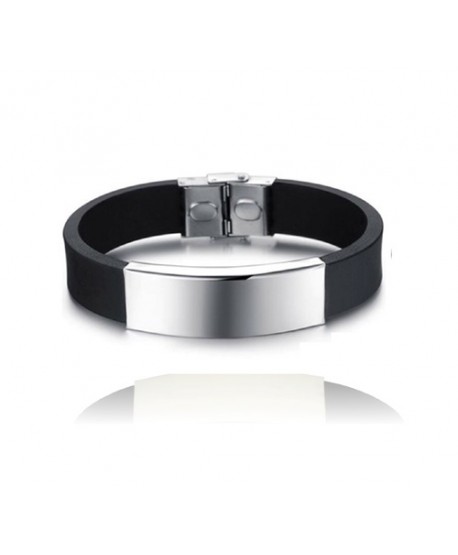 Bransoletka skórzana męska ze srebrną blaszką