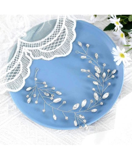 Ozdoba na druciku srebrna z kryształkami