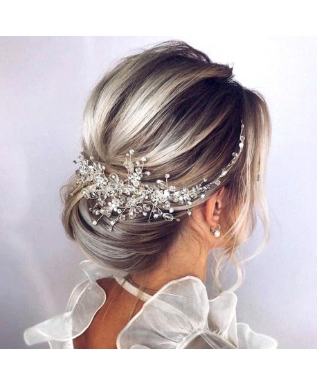 Ozdoba na druciku srebrna bogato zdobiona