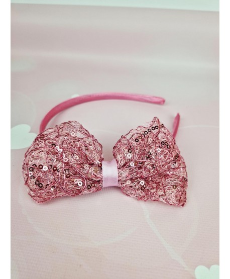 Opaska z błyszczącą kokardką