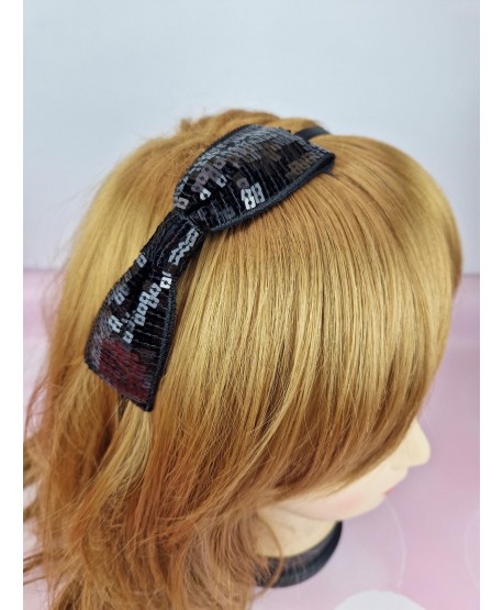 Opaska z cekinową kokardką