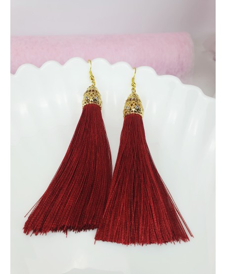 Kolczyki bordowe chwosty