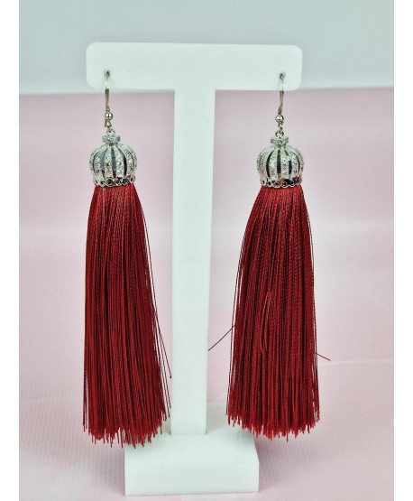 Kolczyki chwosty z bogato zdobioną górą