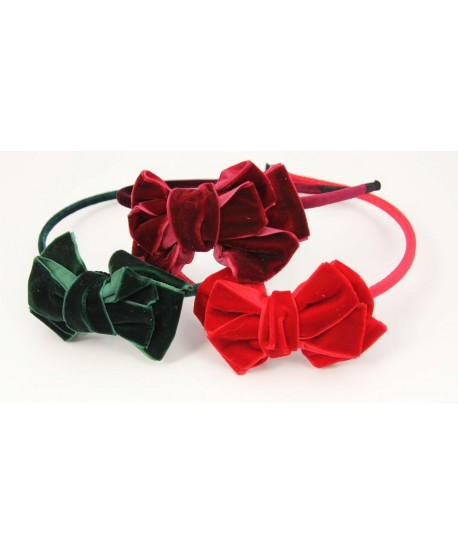 Welurowe kokardy na opasce