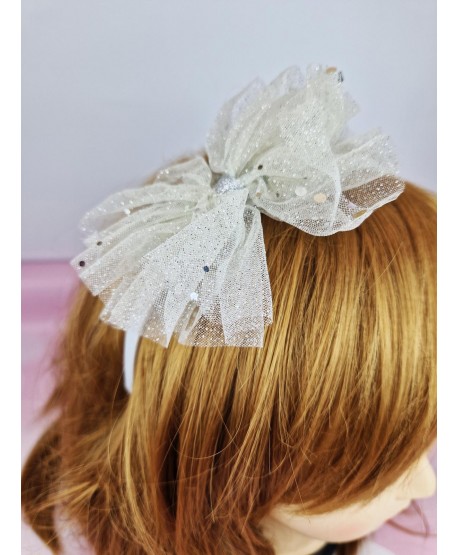 Opaski z tiulową brokatową kokardką