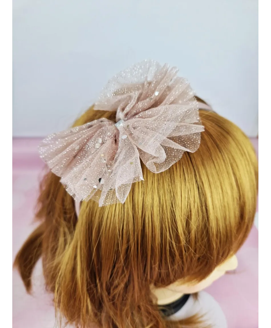 Opaski z tiulową brokatową kokardką