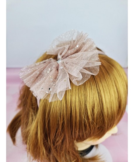 Opaski z tiulową brokatową kokardką