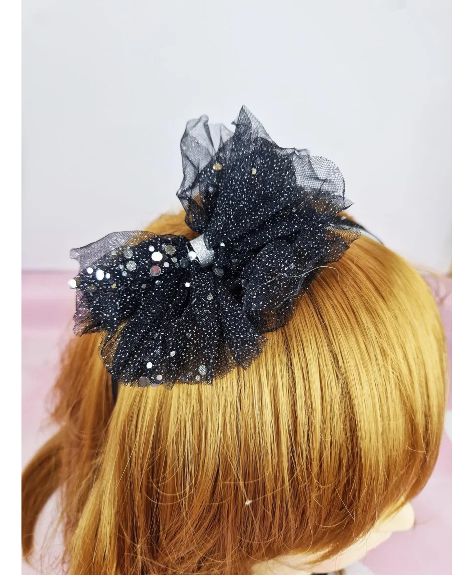 Opaski z tiulową brokatową kokardką