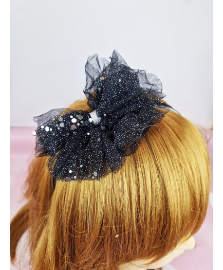 Opaski z tiulową brokatową kokardką