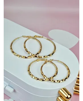 Kolczyki koła stal ze wzorem