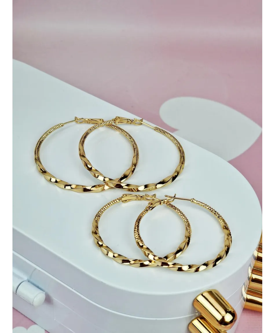 Kolczyki koła stal ze wzorem