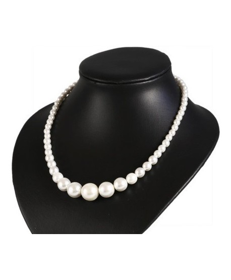 Korale biała perła stopniowana