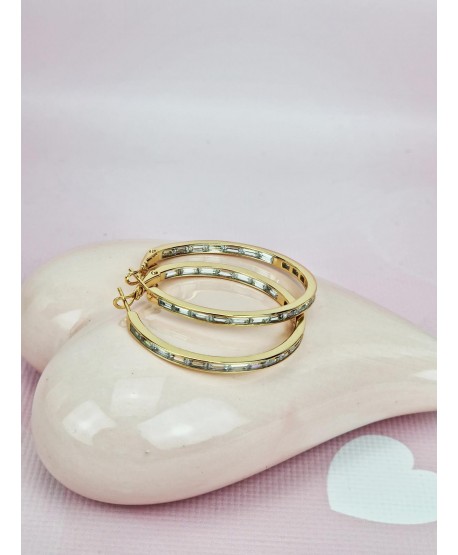 Kolczyki koła ozdobne z cyrkoniami